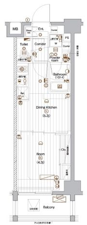 プレミアムキューブ上野毛♯moの間取り画像
