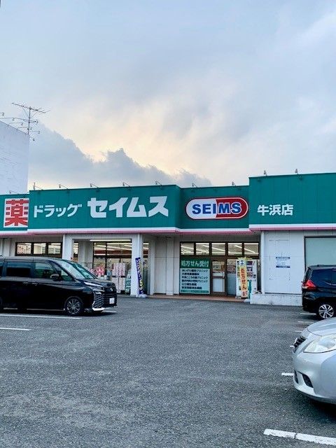 近くのセイムス牛浜店まで450m（徒歩6分）