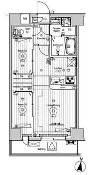 メイクスアート五反野の間取り画像