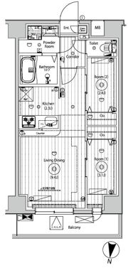 メイクスアート五反野の間取り画像