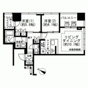 プレミストタワー白金高輪の間取り画像