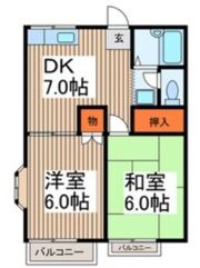 グランデュールAS（2DK）の間取り画像