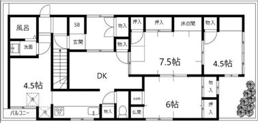 渡辺マンションの間取り画像
