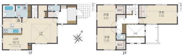 BLOOMING MAISON横浜市青葉区柿の木台3号棟の間取り画像