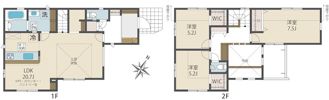 BLOOMING MAISON横浜市青葉区柿の木台3号棟の間取り画像