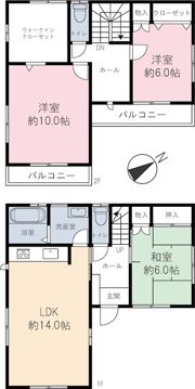 矢作町戸建の間取り画像