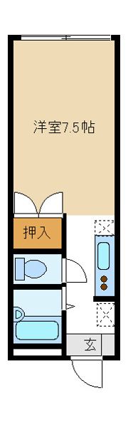 サンセゾン（マンスリーマンション）の間取り画像
