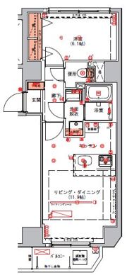 ハーモニーレジデンス錦糸町＃003の間取り画像