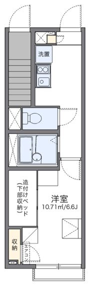 レオパレス谷中 髙野荘の間取り画像
