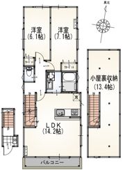 サンライズ成瀬B棟の間取り画像