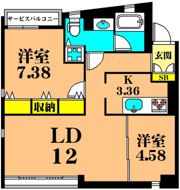 DENFLAT南平台の間取り画像