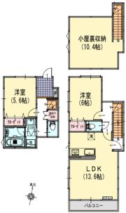 成城7丁目テラスハウスの間取り画像