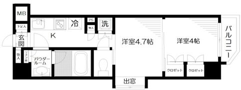 日神デュオステージ新宿若松町の間取り画像