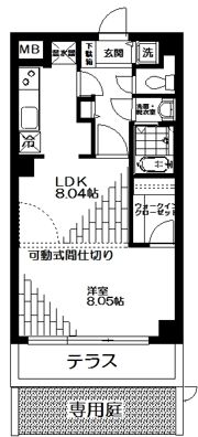 ラフレシール市川の間取り画像