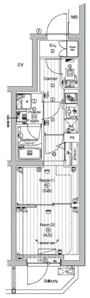 PREMIUM CUBE 中野新橋 DEUXの間取り画像
