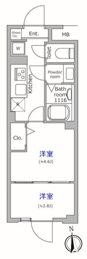 グローリオシェルト池袋本町の間取り画像