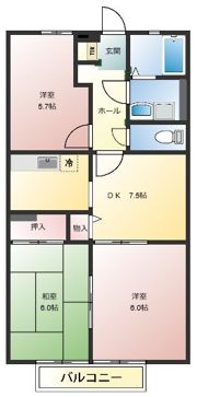 メゾンブルースカイの間取り画像