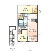 （仮称）我孫子市湖北台新築アパートの間取り画像