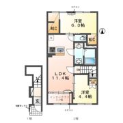 （仮称）我孫子市湖北台新築アパートの間取り画像
