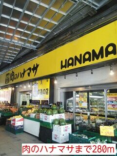 近くの肉のハナマサまで280m(徒歩4分)