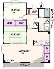 サウスコートの間取り画像
