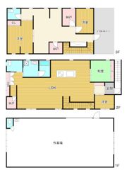 本木1丁目ガレージ付き戸建の間取り画像