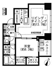 プレミストタワー白金高輪の間取り画像