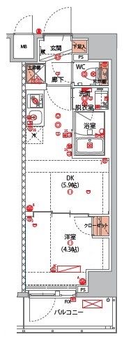 ハーモニーレジデンス新宿早稲田ザ・ガーデンの間取り画像