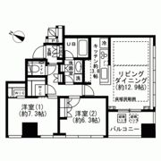 プレミストタワー白金高輪の間取り画像