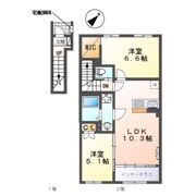 越谷市大字下間久里アパート新築工事（仮）の間取り画像