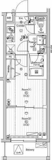 PREMIUM CUBE 武蔵新田の間取り画像