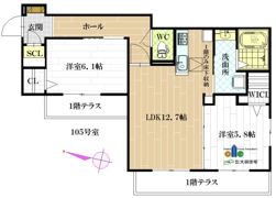 シャーメゾン南久宝寺II番館の間取り画像
