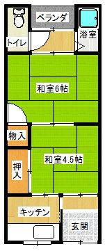 小阪合町3丁目平屋の間取り画像