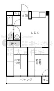 楠根スカイハイツの間取り画像
