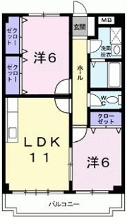 セゾン八尾東の間取り画像