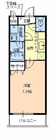 アルベージュ八戸ノ里I番館の間取り画像