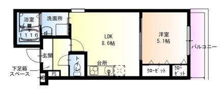 フジパレス弥刀II番館の間取り画像