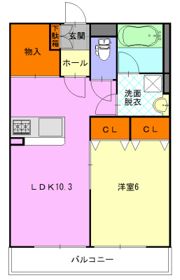 アムールD棟の間取り画像