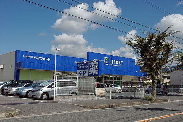 近くのドラッグストアライフォート八尾中田店まで771m（徒歩10分）