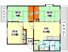 シュロス若江の間取り画像