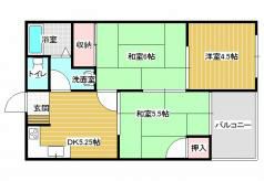 阪南グリーンハイツB棟の間取り画像