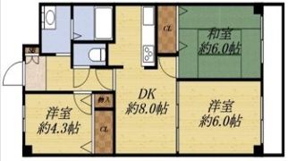 八尾山本レックスマンション 分譲賃貸の間取り画像