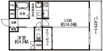 サンハイツ田中の間取り画像