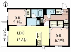 シャーメゾン 新上小阪の間取り画像