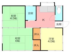 石井貸家（堀川B号室）の間取り画像