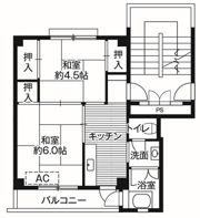 ビレッジハウス戸川1号棟の間取り画像
