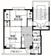 ビレッジハウス戸川2号棟の間取り画像