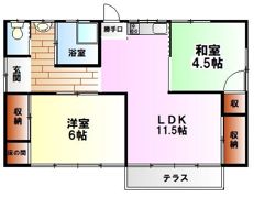 谷澤貸家の間取り画像
