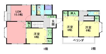 葛原貸家の間取り画像