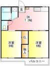桜台コーポA棟の間取り画像